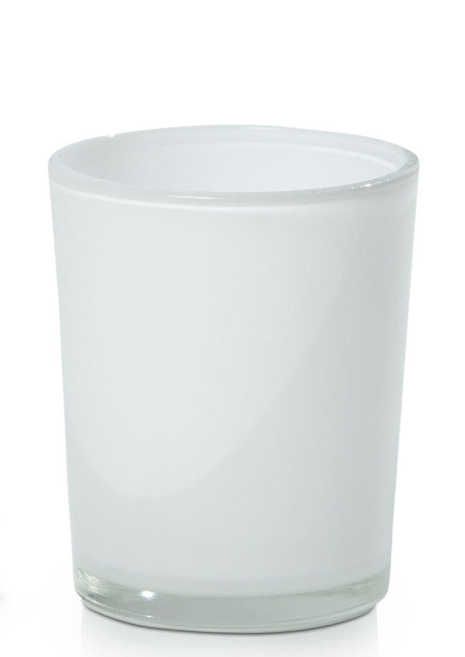 White frosted glass votive tealight candle holders