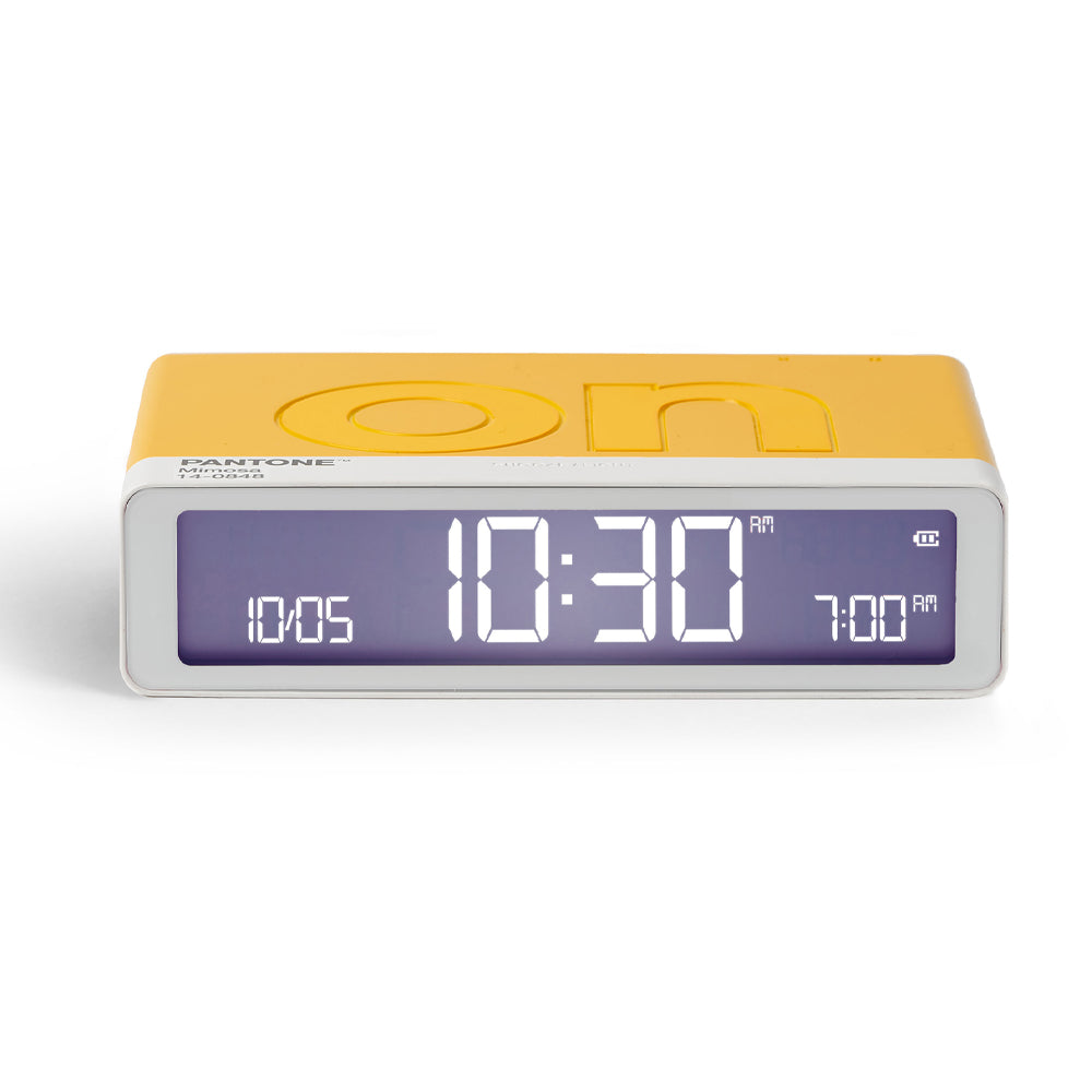 Lexon Flip Classic Reversible Alarm Clock — PANTONE Yellow and Pink — Allure Home Collections