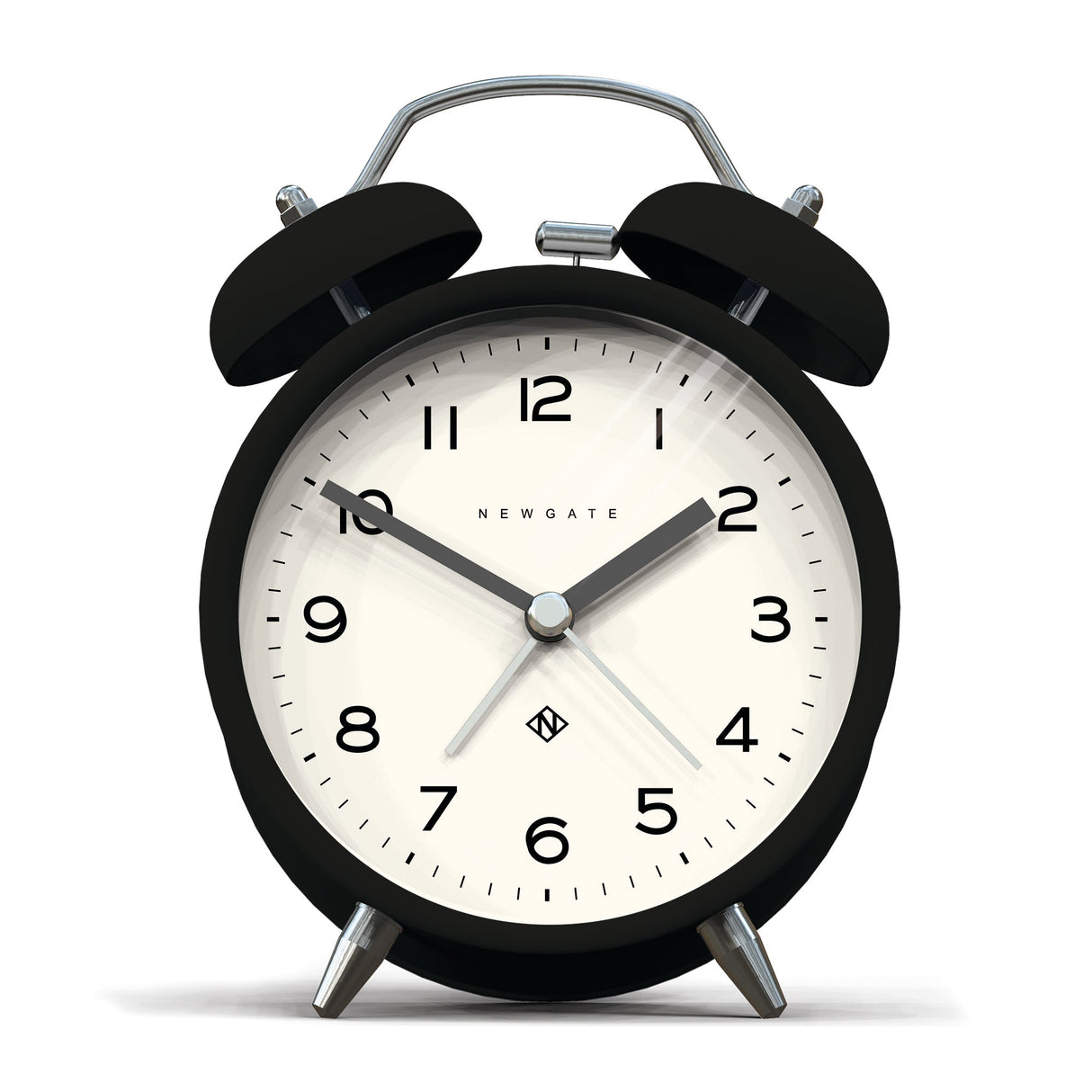 Newgate Charlie Bell Echo Alarm Clock — Matte Black and Green — Allure Home Collections