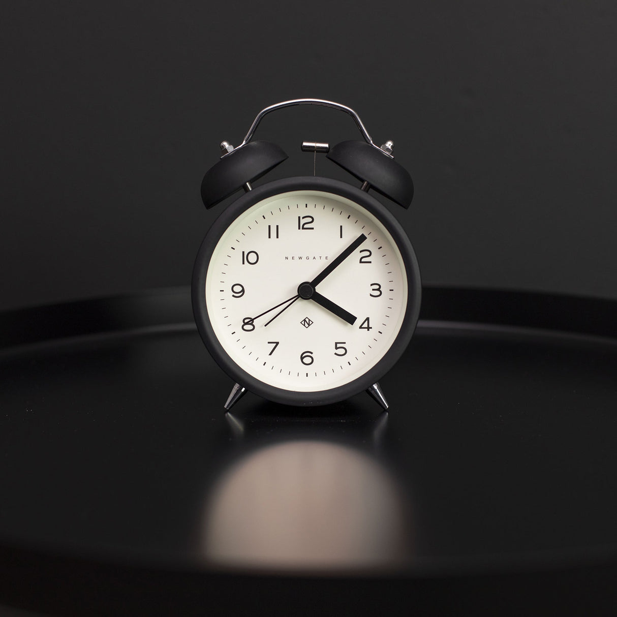 Newgate Charlie Bell Echo Alarm Clock — Matte Black and Green — Allure Home Collections