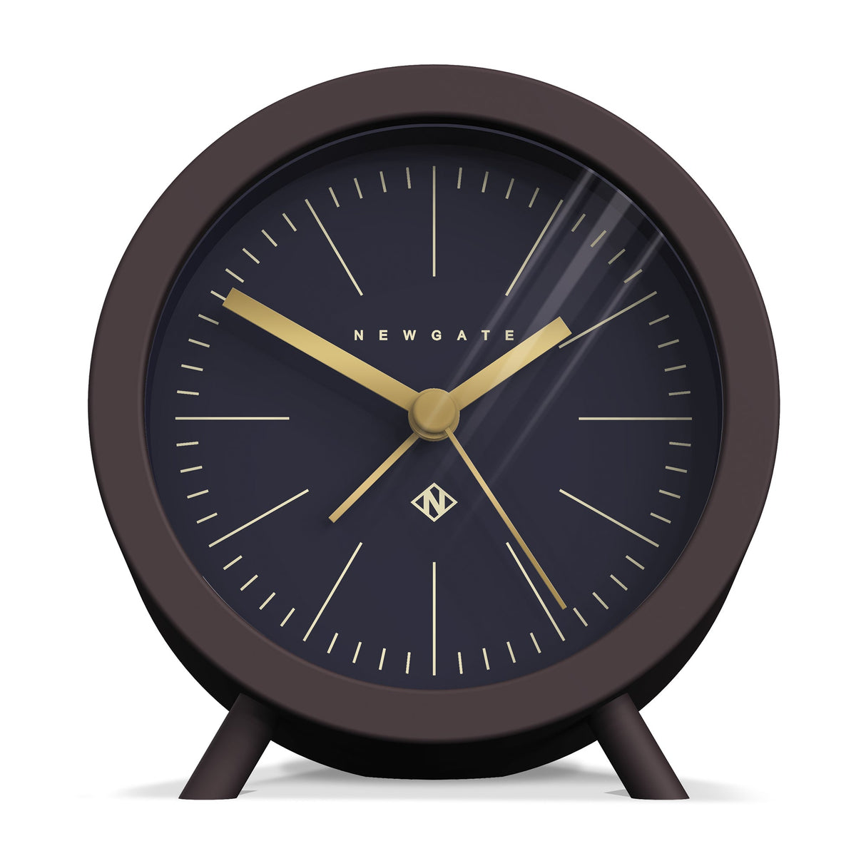 Newgate Fred Alarm Clock — Chocolate Black with Petrol Blue Reverse Dial — Allure Home Collections