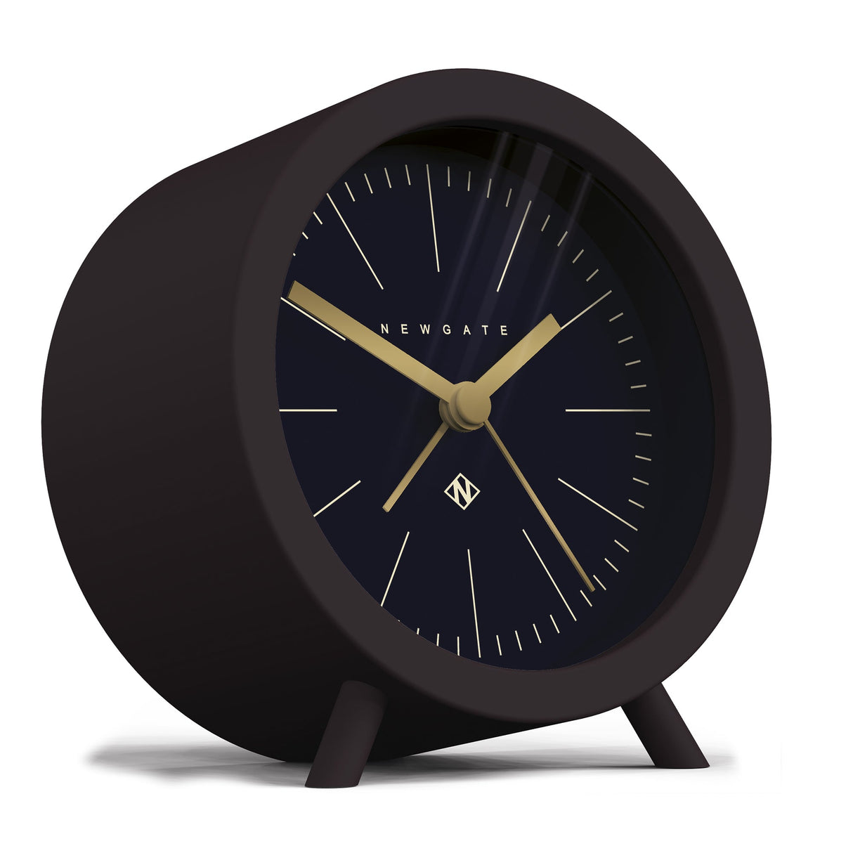 Newgate Fred Alarm Clock — Chocolate Black with Petrol Blue Reverse Dial — Allure Home Collections