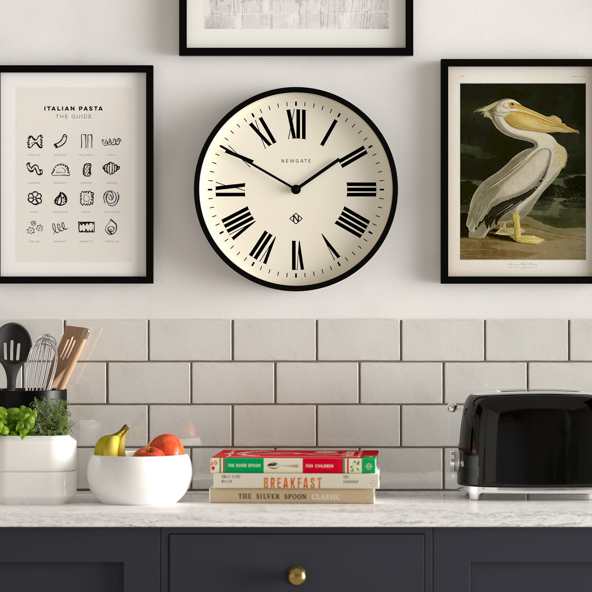 Newgate Number Three Italian Black Wall Clock — Allure Home Collections