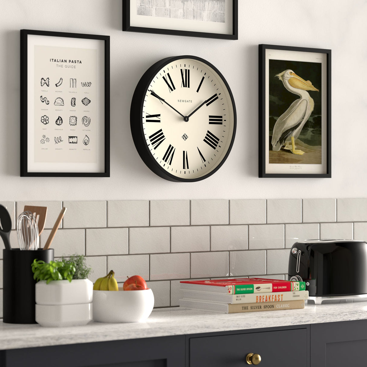Newgate Number Three Italian Black Wall Clock — Allure Home Collections