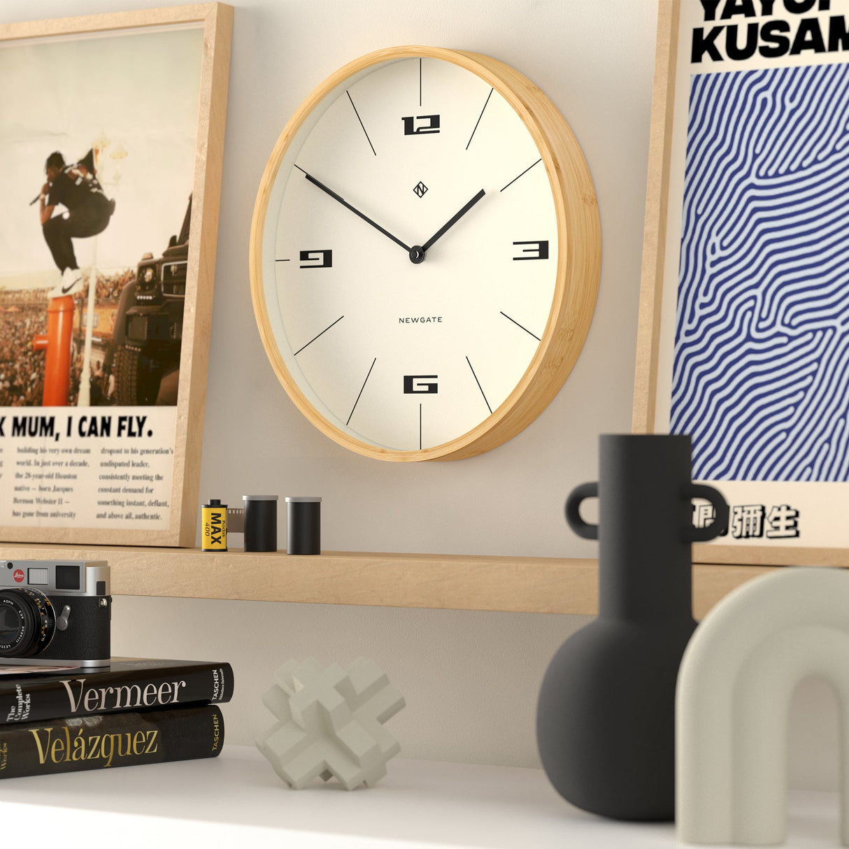 Newgate Mauritius Wall Clock — Bamboo Case with Hovercraft Dial — Allure Home Collections