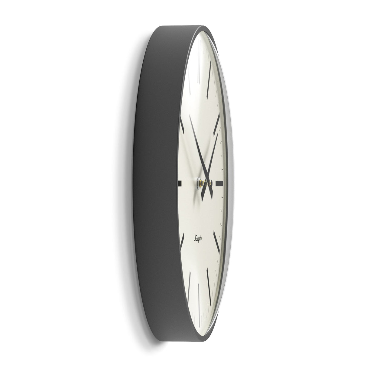 Newgate Radio City Wall Clock — Matte Blizzard Grey with Bold Black Marker Dial — Allure Home Collections