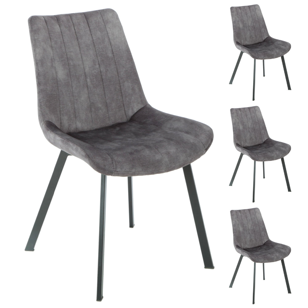 Sloane Fabric Dining Chairs — Set of 4, Grey or Taupe — Allure Home Collections