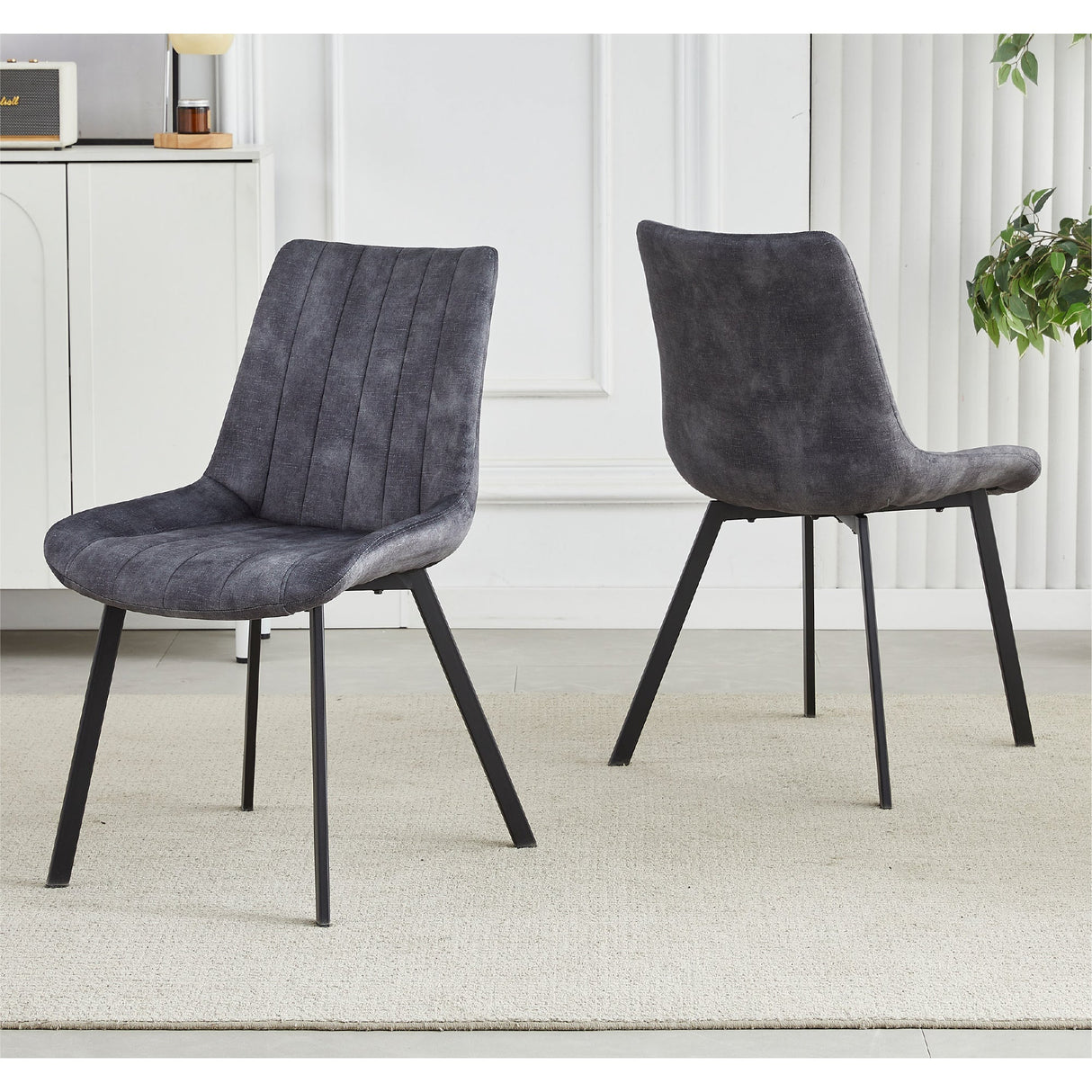 Sloane Fabric Dining Chairs — Set of 4, Grey or Taupe — Allure Home Collections