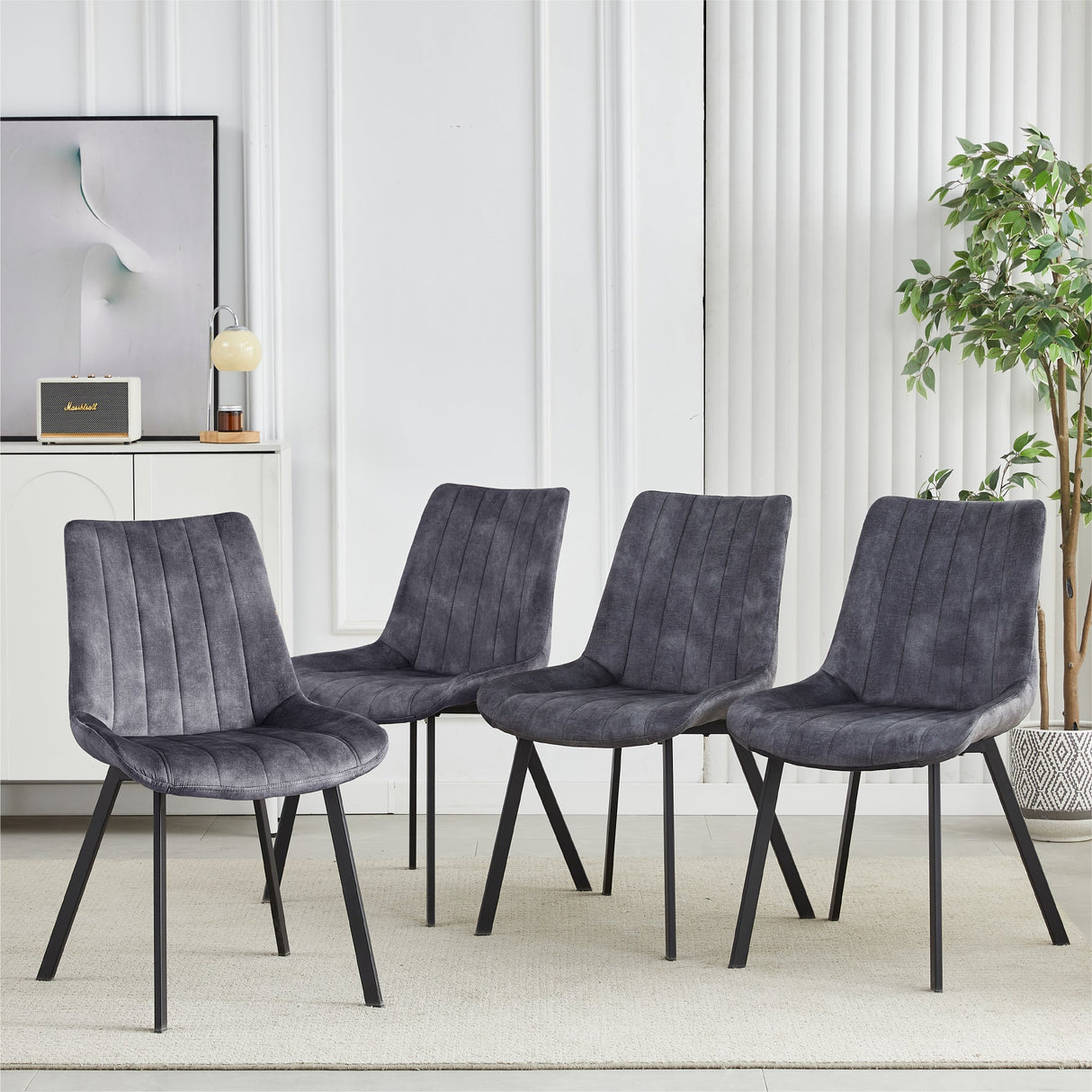 Sloane Fabric Dining Chairs — Set of 4, Grey or Taupe — Allure Home Collections