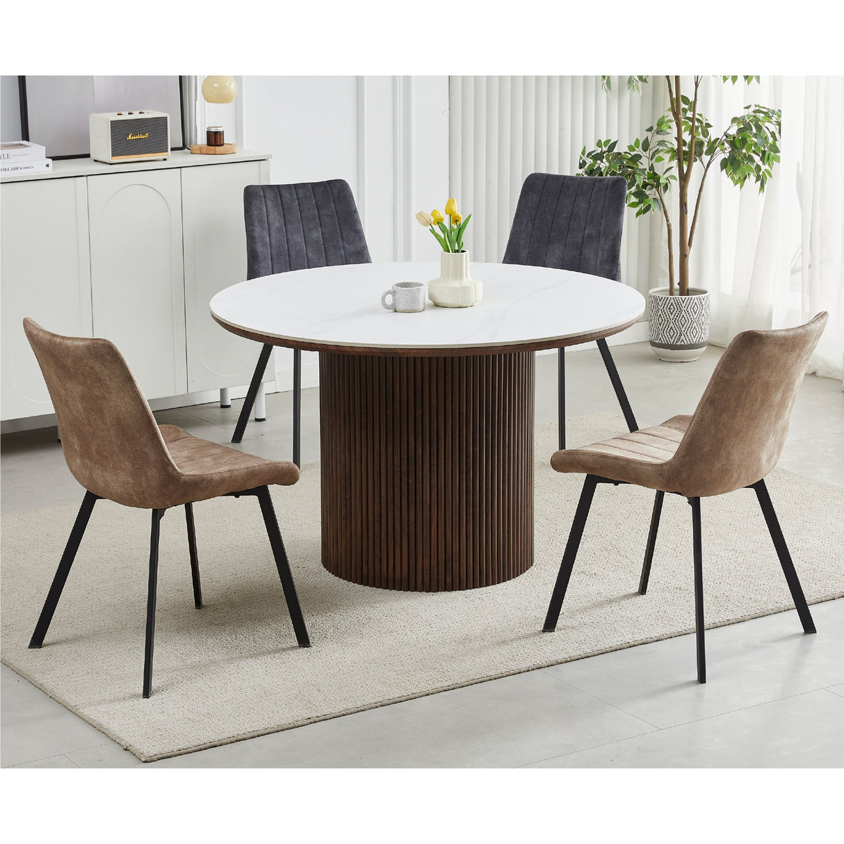 Sloane Fabric Dining Chairs — Set of 4, Grey or Taupe — Allure Home Collections