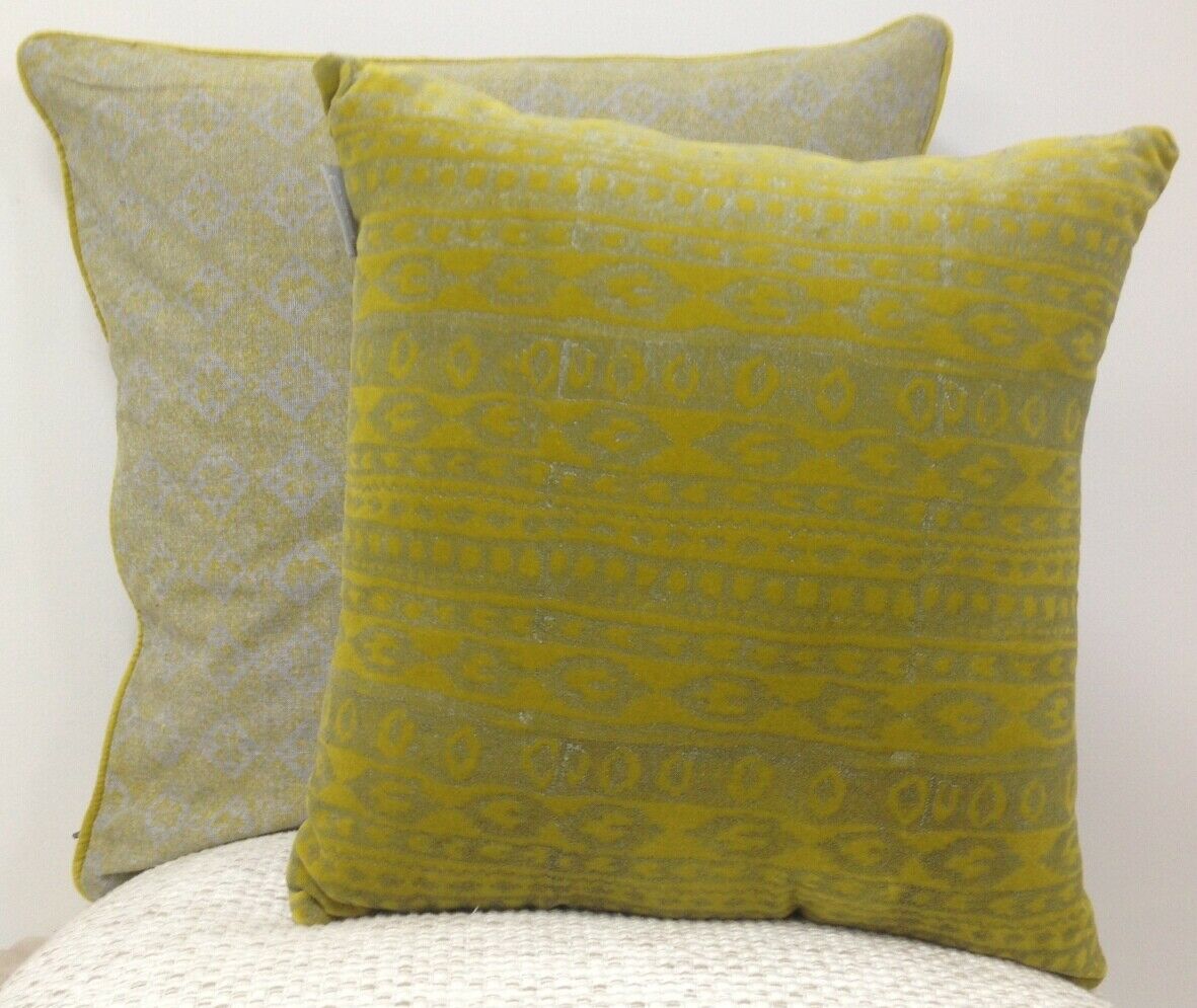 Azuk Mustard Yellow and Grey Aztec Cushion Cover — Allure Home Collections