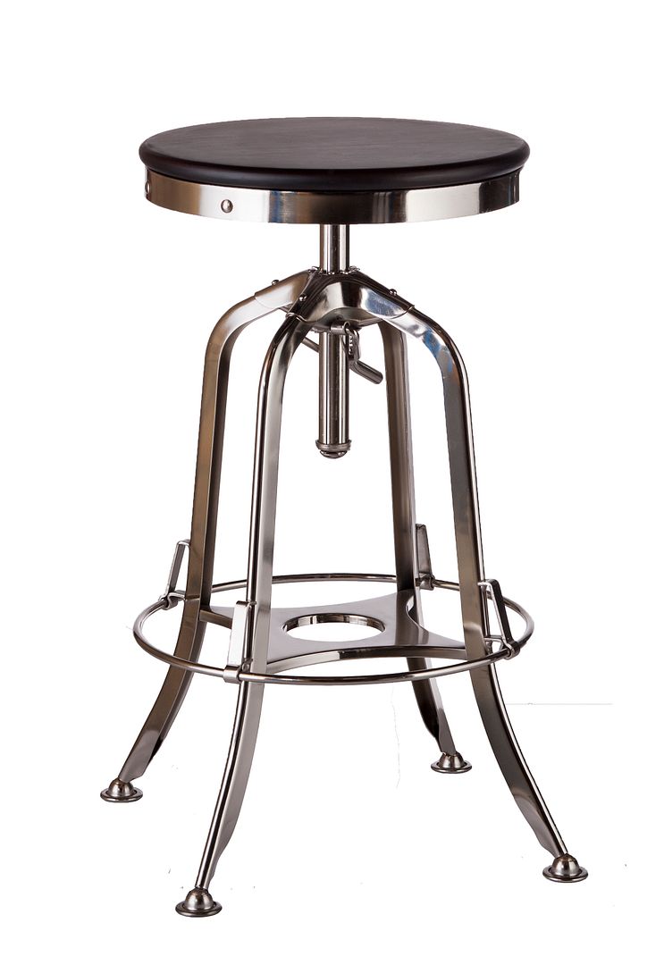 Industrial wooden swivel bar stool at kitchen counter — Allure Home Collections