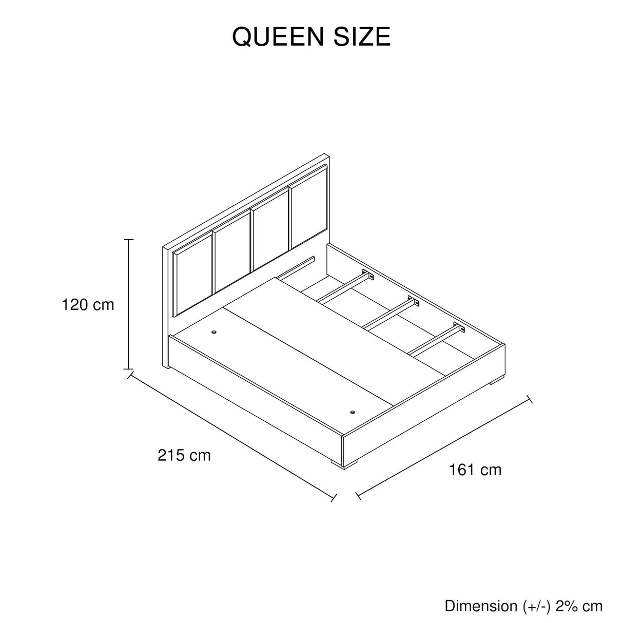 Cerveteri Queen Bedroom Suite 4pcs with Dresser, Black and Cement