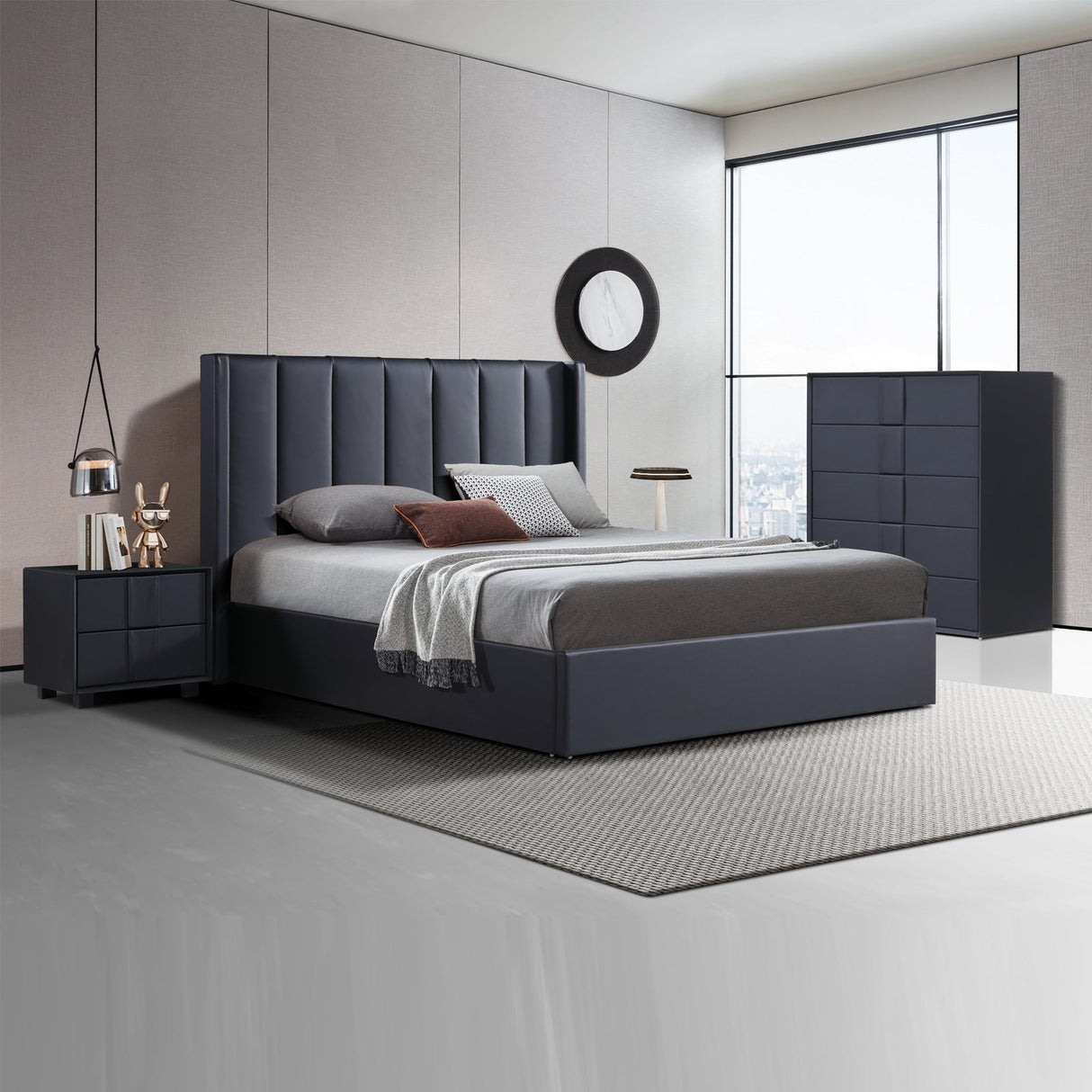 Bracciano Queen bed frame in a modern bedroom