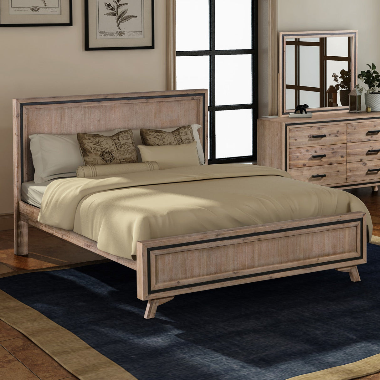 Merano 4 Piece Bedroom Suite Queen Acacia