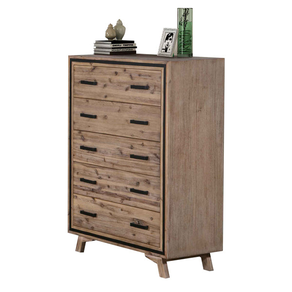 Merano 4 Piece Bedroom Suite King Acacia Tallboy
