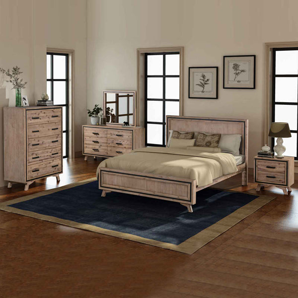 Merano 5 Piece Bedroom Suite King Acacia