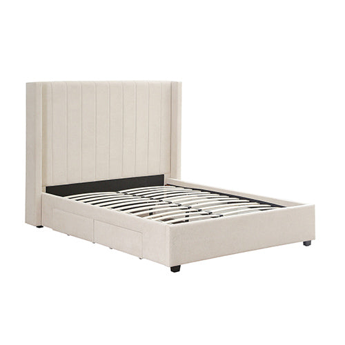 Rieti King Storage Bed Frame, Beige