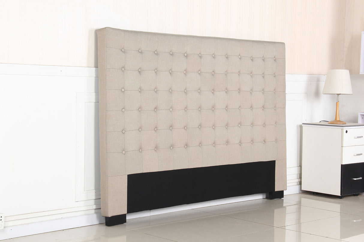 Tumut Rectangular Bed Head, Beige King
