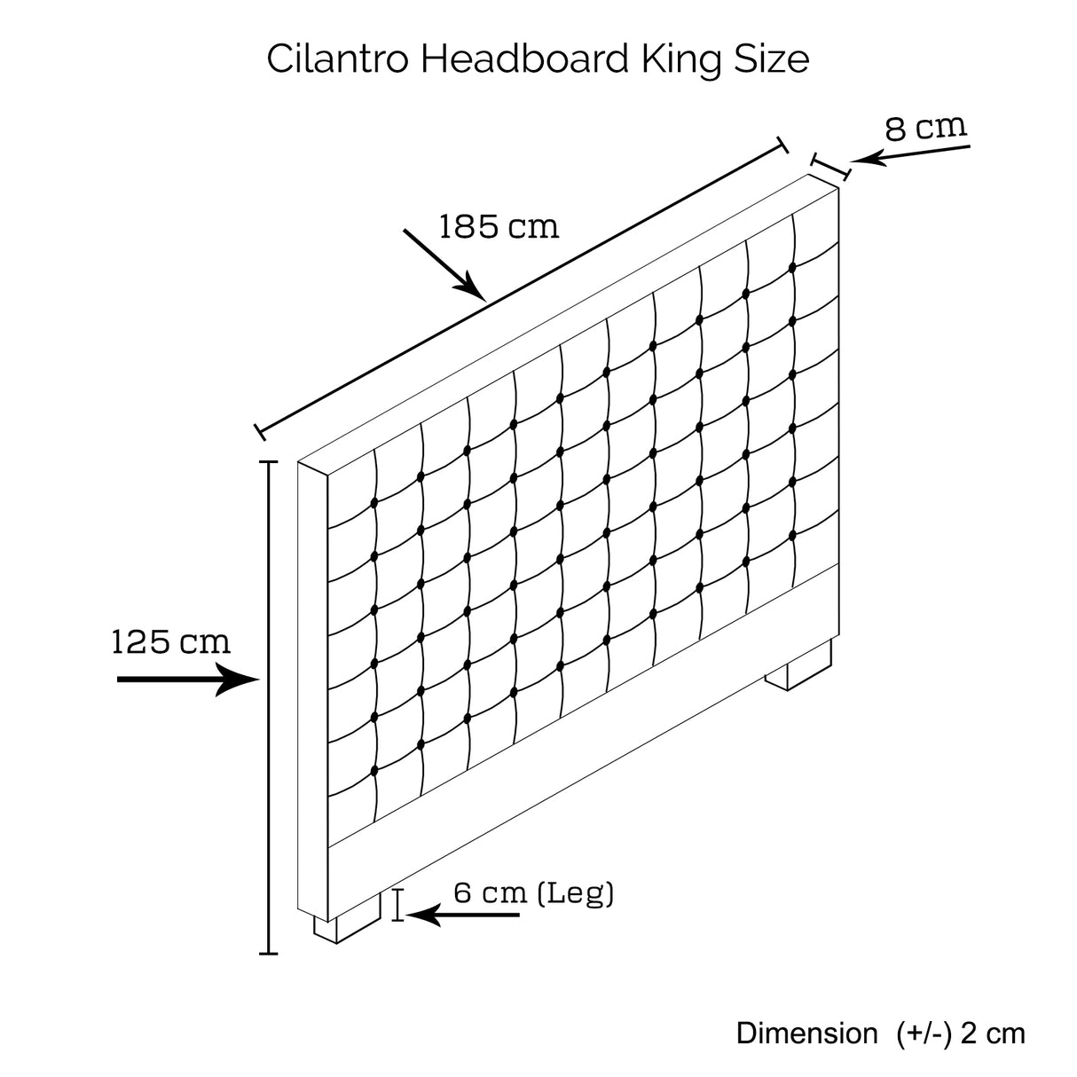Tumut Rectangular Bed Head, Beige King