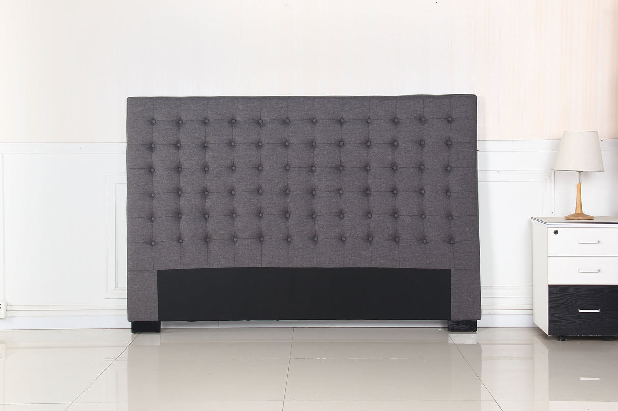 Tumut Rectangular Bed Head, Charcoal King