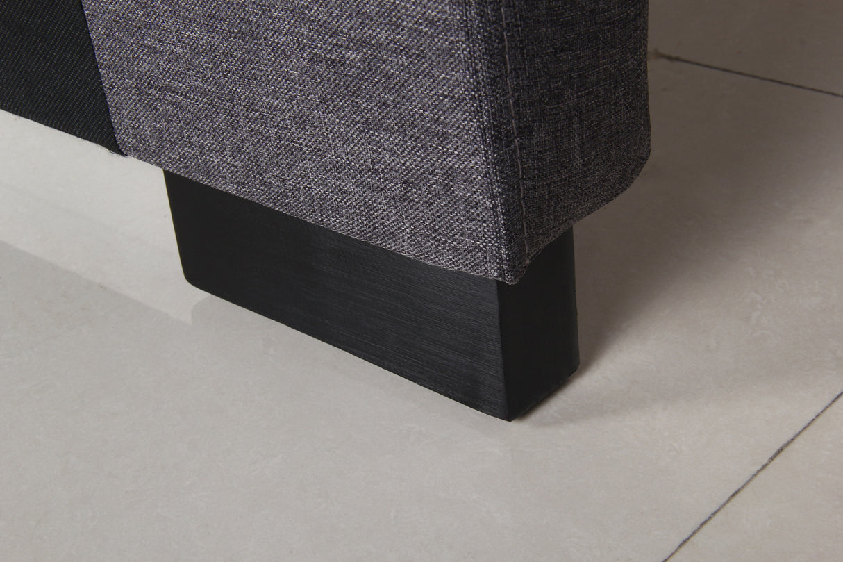Tumut Rectangular Bed Head, Charcoal King
