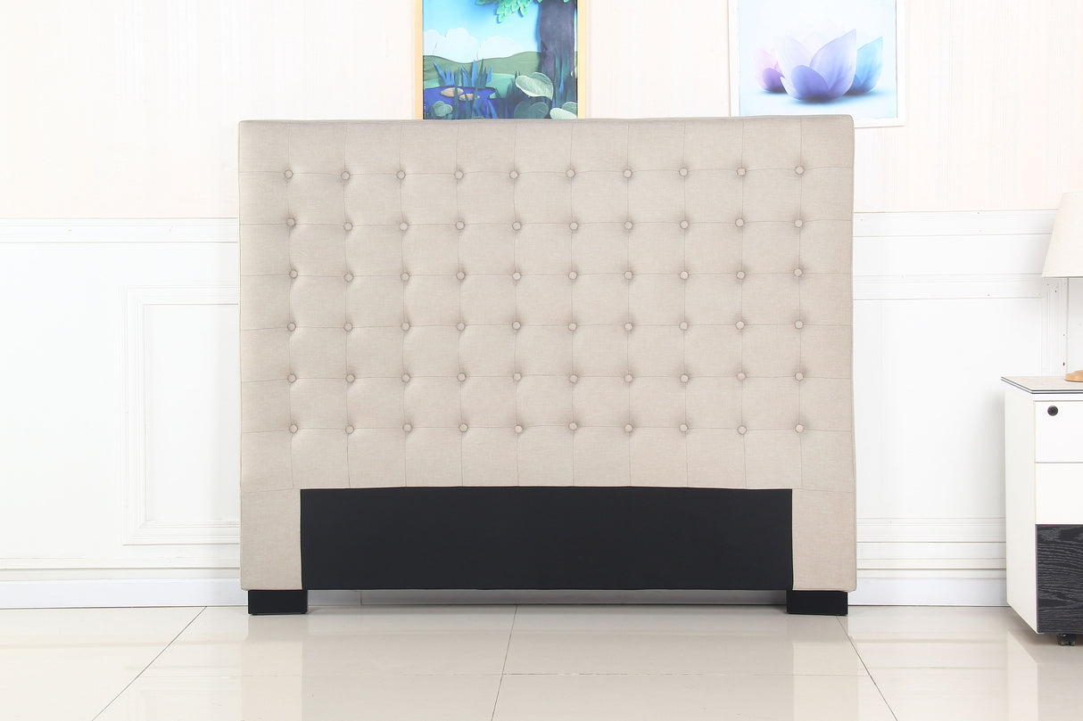 Tumut Rectangular Bed Head, Beige Queen