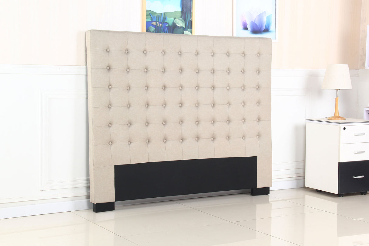Tumut Rectangular Bed Head, Beige Queen