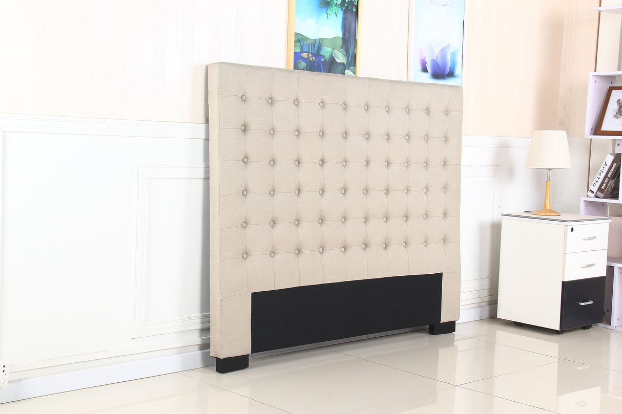 Tumut Rectangular Bed Head, Beige Queen