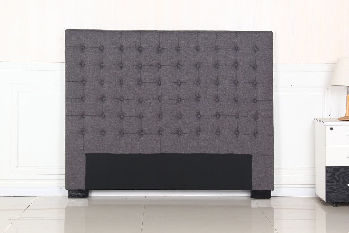 Tumut Rectangular Bed Head, Charcoal Queen