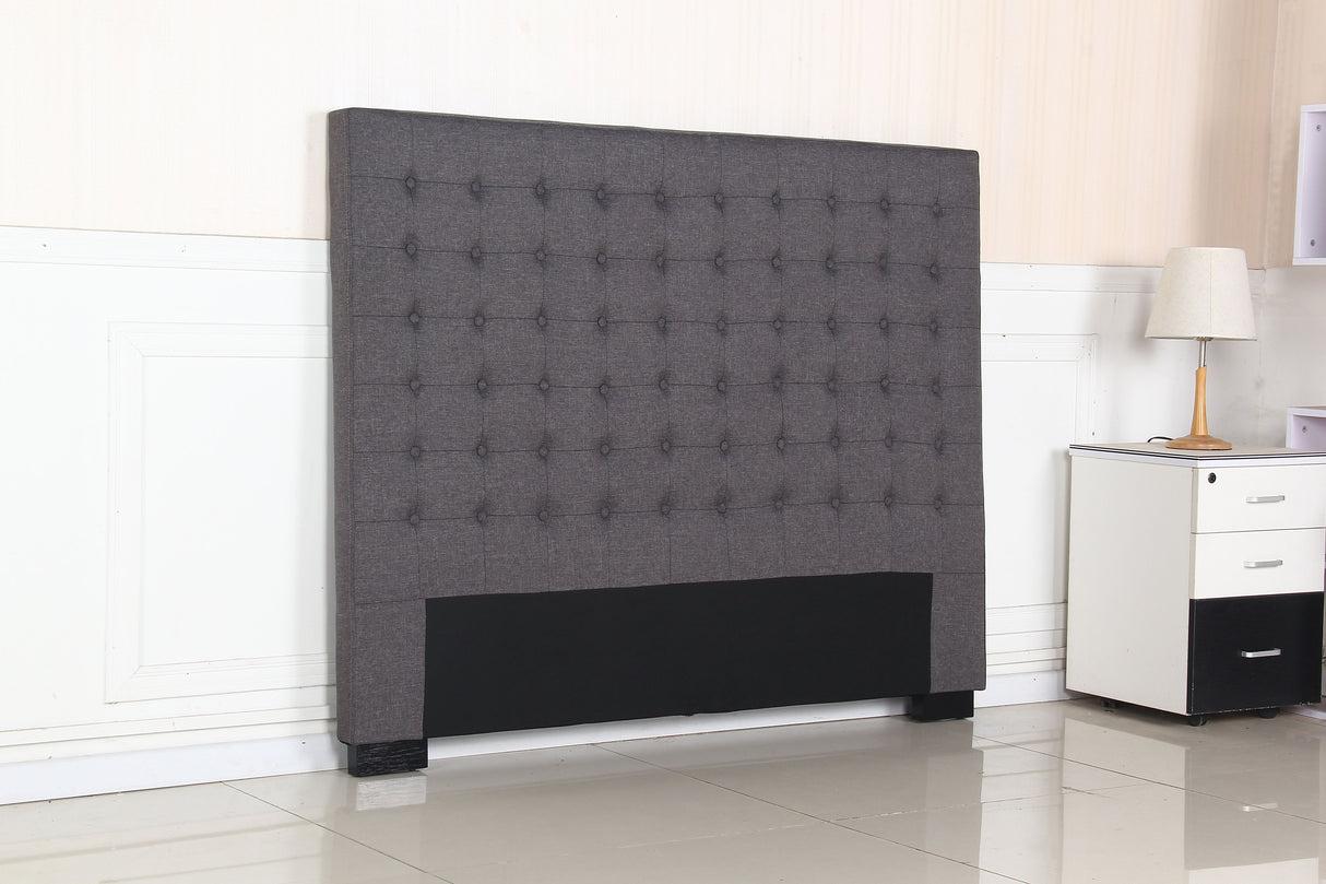 Tumut Rectangular Bed Head, Charcoal Queen
