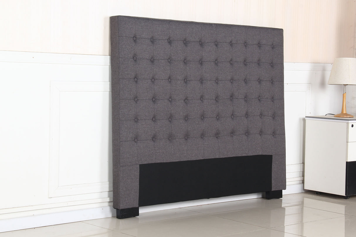 Tumut Rectangular Bed Head, Charcoal Queen