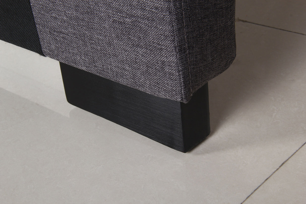 Tumut Rectangular Bed Head, Charcoal Queen