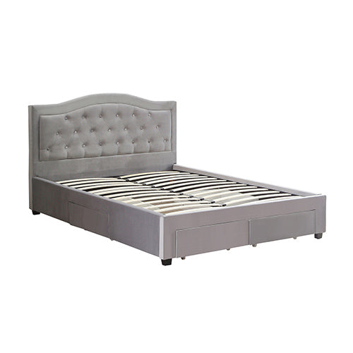 Emily Velvet Queen Bed Frame with Storage