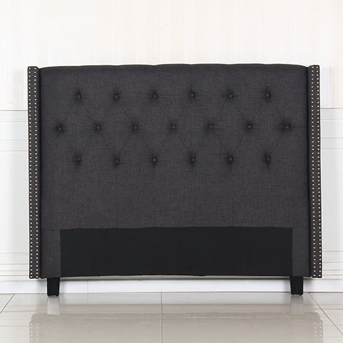 Countegany Wingback Bed Head, Charcoal Queen