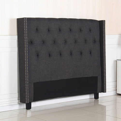 Countegany Wingback Bed Head, Charcoal Queen