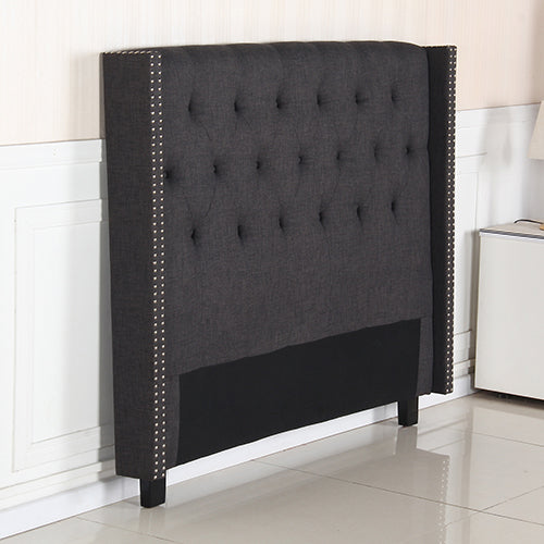 Countegany Wingback Bed Head, Charcoal Queen