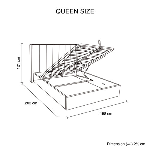 Bracciano Queen Gas Lift Bed Frame
