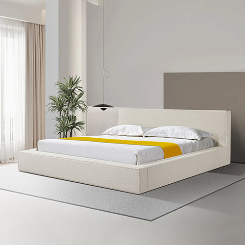 Rome White Queen bed frame in a modern bedroom
