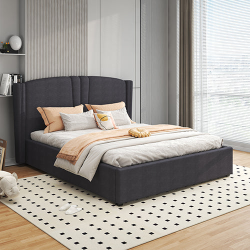 Tarquinia Black Queen bed frame in a modern bedroom