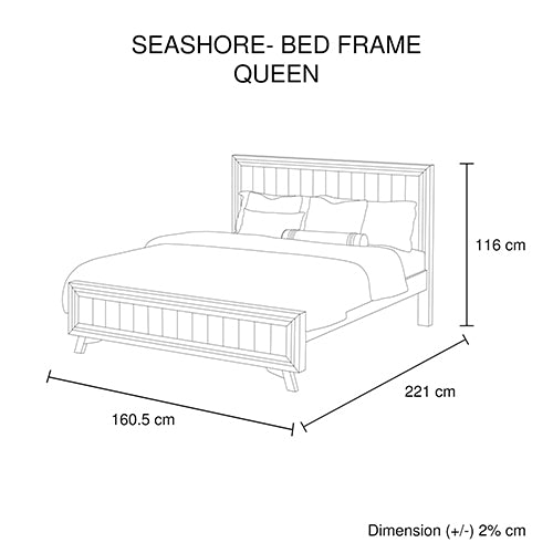 Elegant Acacia Wood Queen Bed Frame