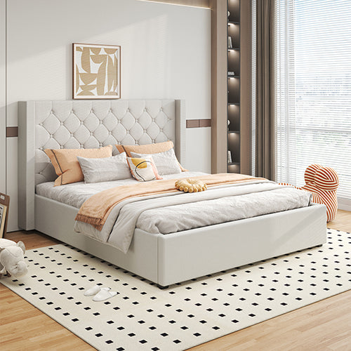 Anagni Grey King bed frame in a modern bedroom