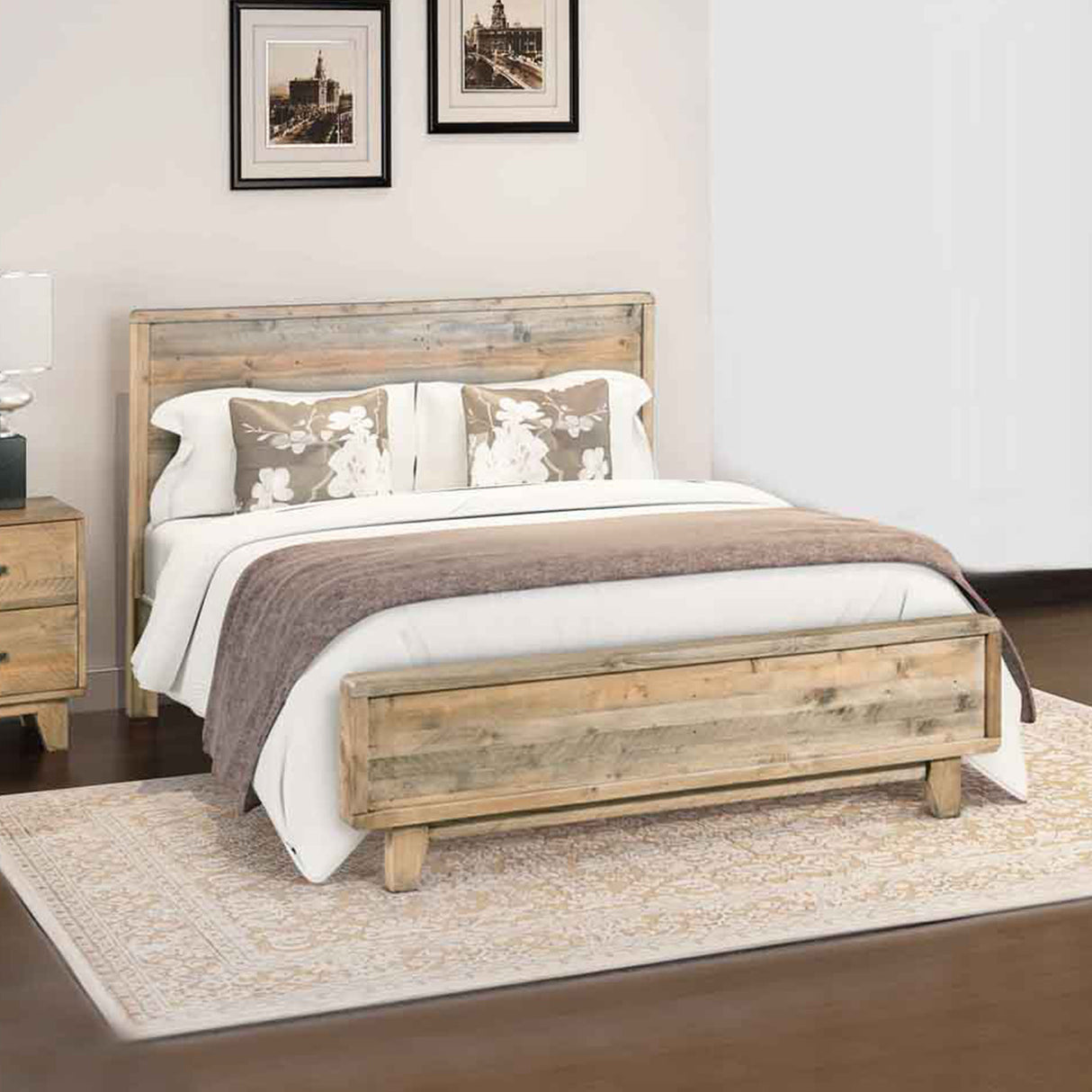 Subiaco King Bed Frame, Light Brown