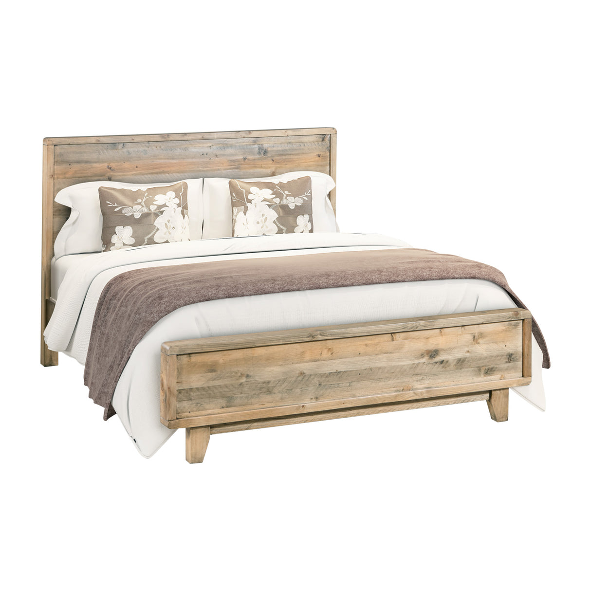 Subiaco Light Brown King bed frame in a modern bedroom