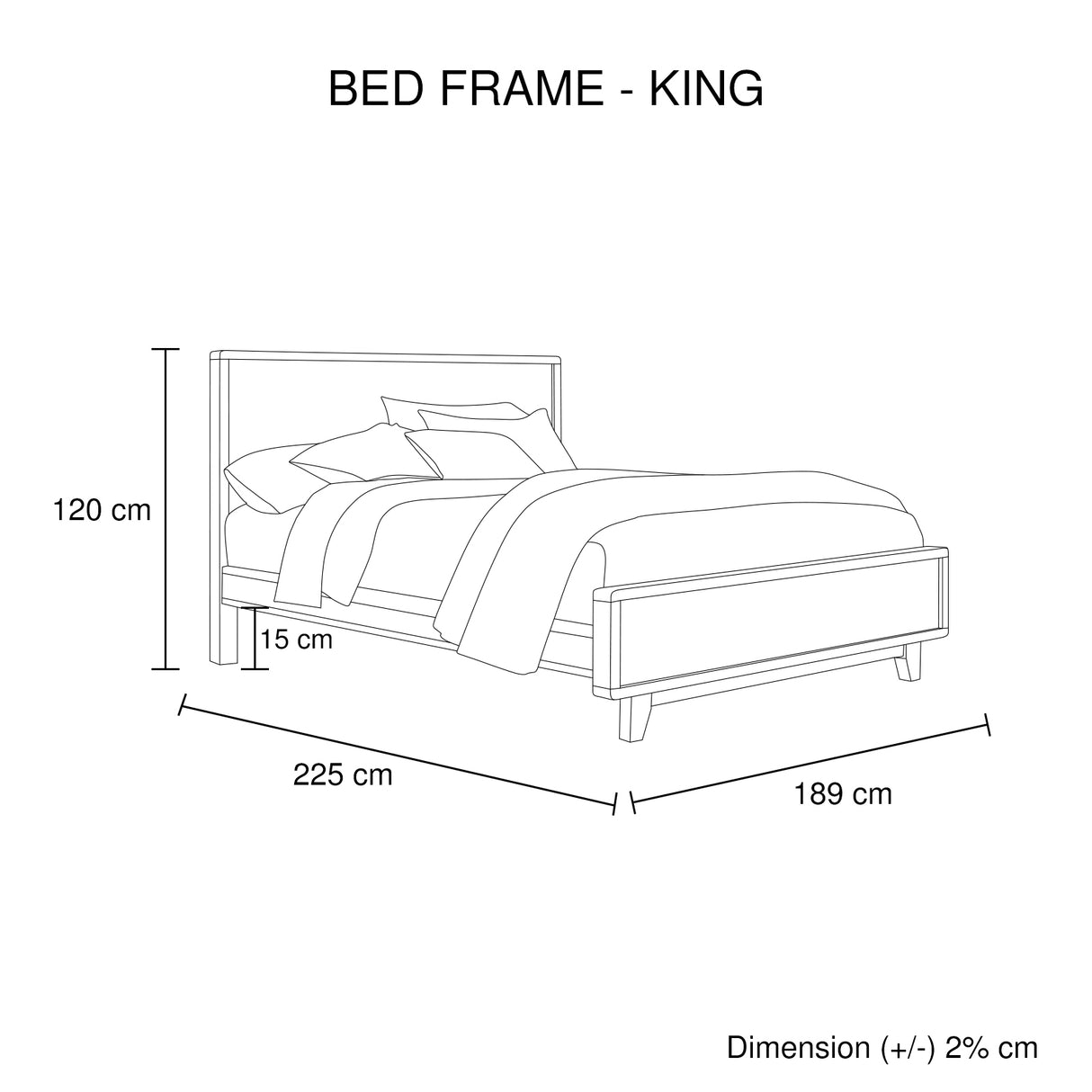 Subiaco King Bed Frame, Light Brown