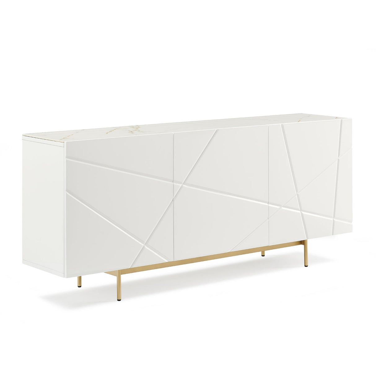 Winkie Buffet Sideboard, White and Gold