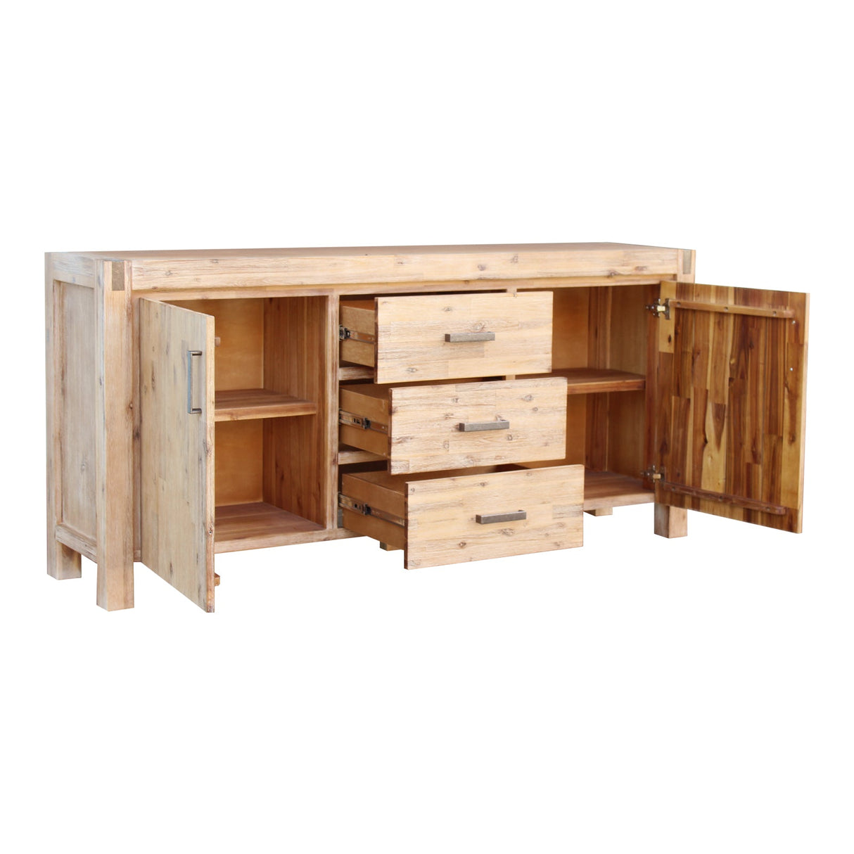 Cooltong 3 Drawer Buffet Sideboard, Oak