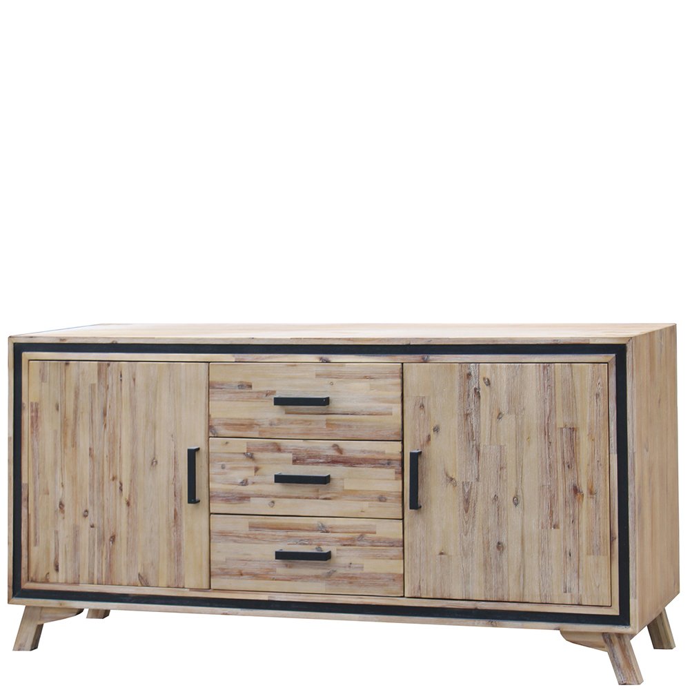 Buronga 3 Drawer Buffet Sideboard, Silver Brush