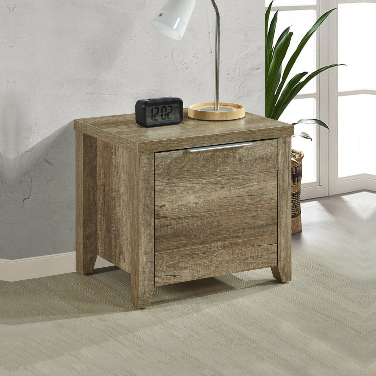 Ellangowan 2 Drawer Bedside Table, Oak