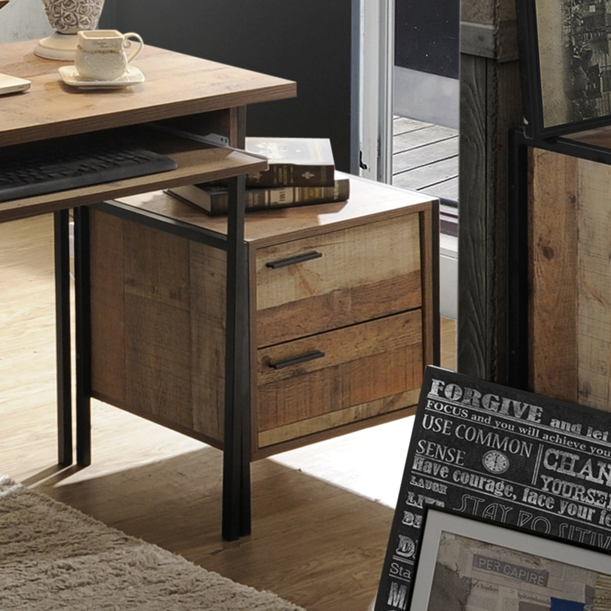Numulgi Bedside Table 2 Drawers, Oak